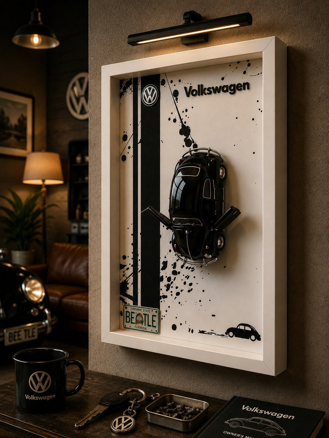 VW Beetle Siyah — Küçük Tablo