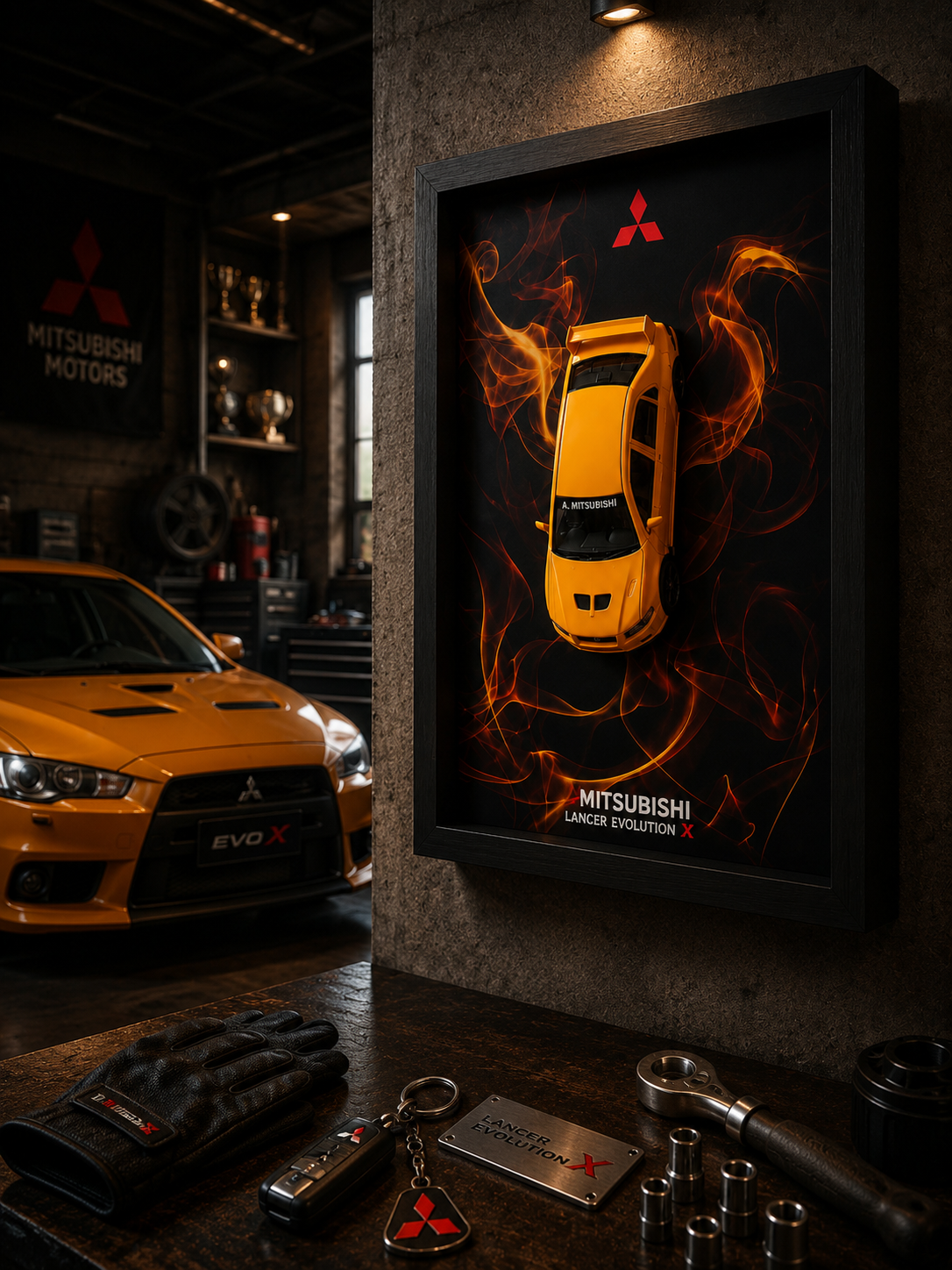 Mitsubishi Lancer Evolution X yan aci JDM tablosu