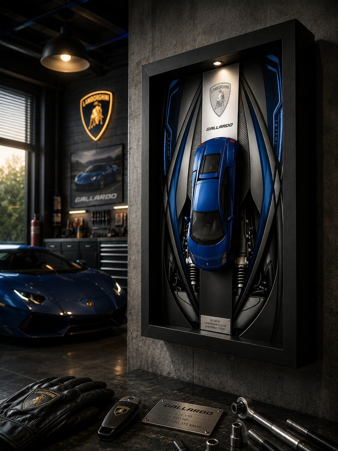 Lamborghini Gallardo Mavi yan açı araba tablosu