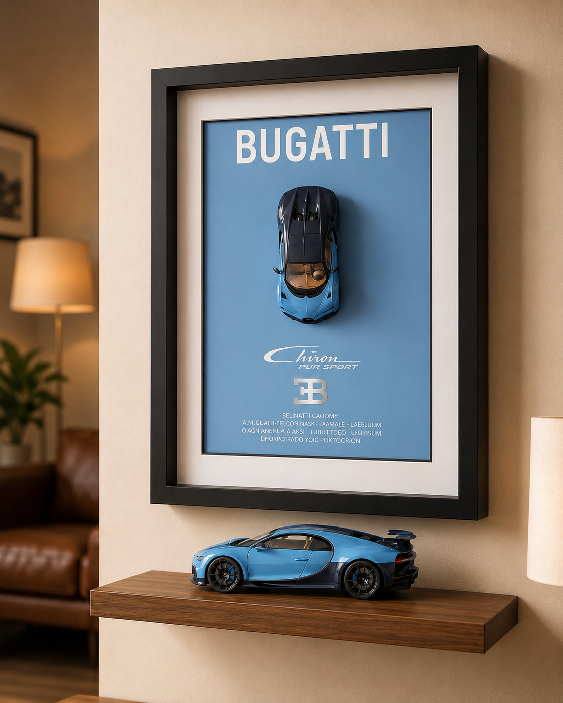 Bugatti Chiron Mavi — Orta Tablo