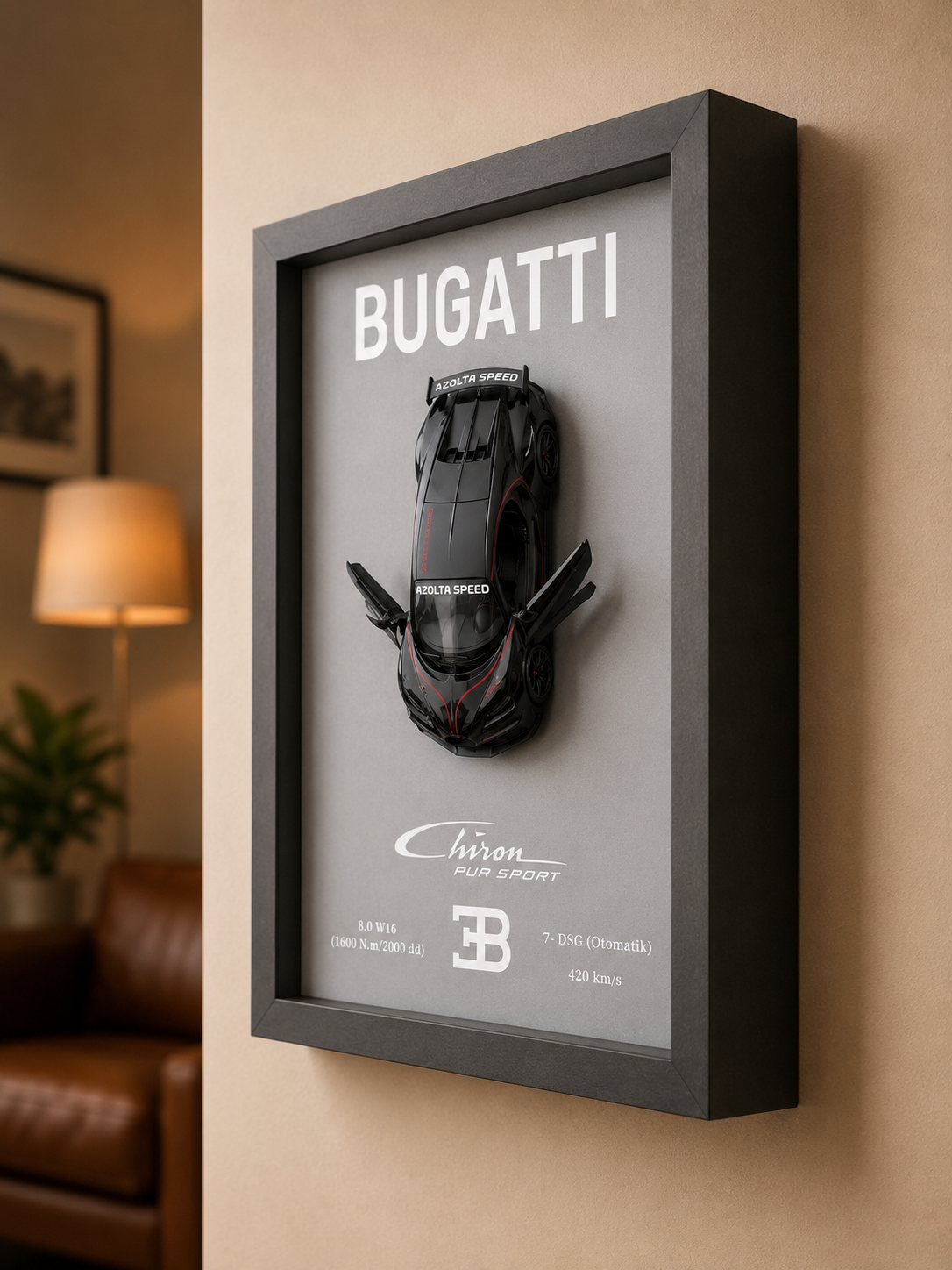 Bugatti Chiron Siyah — Orta Tablo