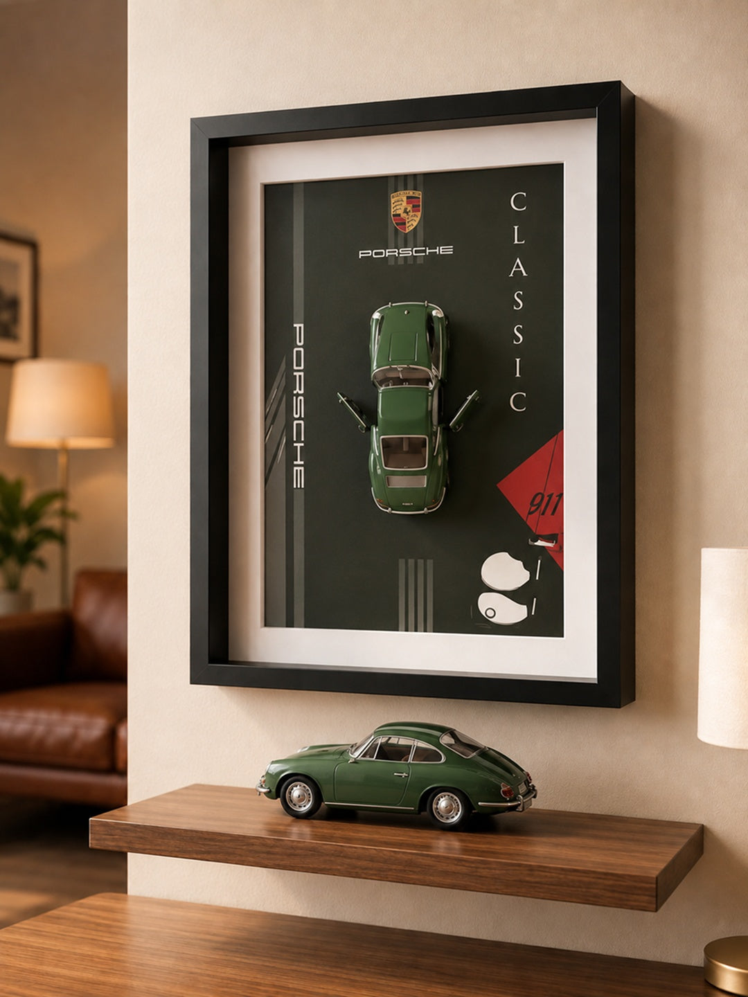 Klasik Porsche Yeşil Araba Tablosu
