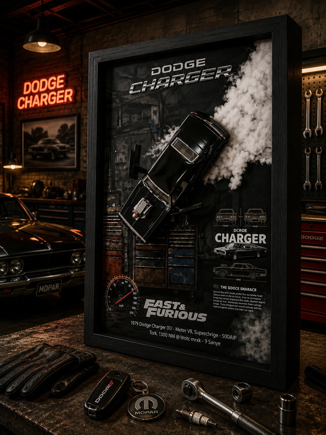 Dodge Charger Siyah Araba Tablosu