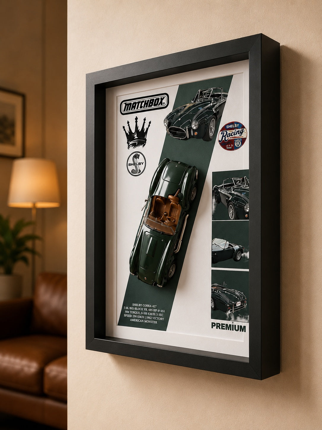 Shelby Cobra 427 - Matchbox Yeşil Decalli Araba Tablosu