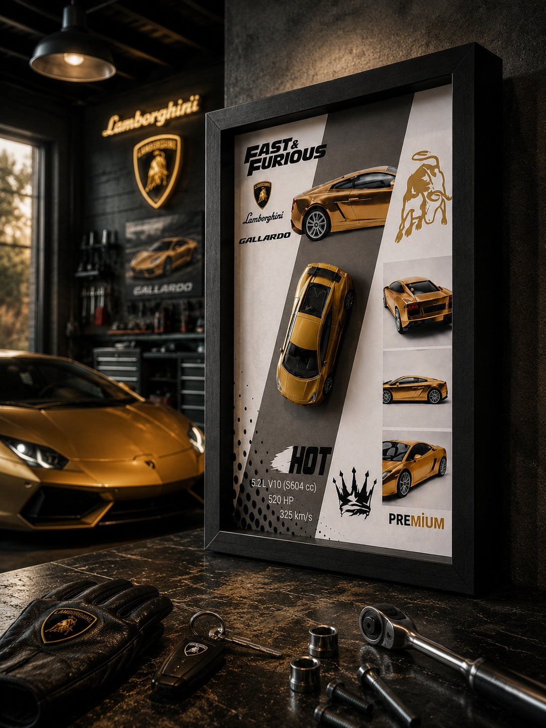 Lamborghini Gallardo Sarı Araba Tablosu