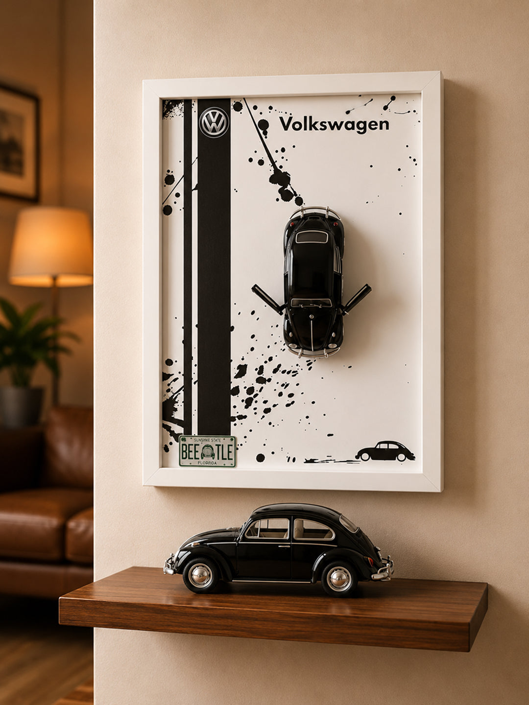 VW Beetle Siyah Araba Tablosu