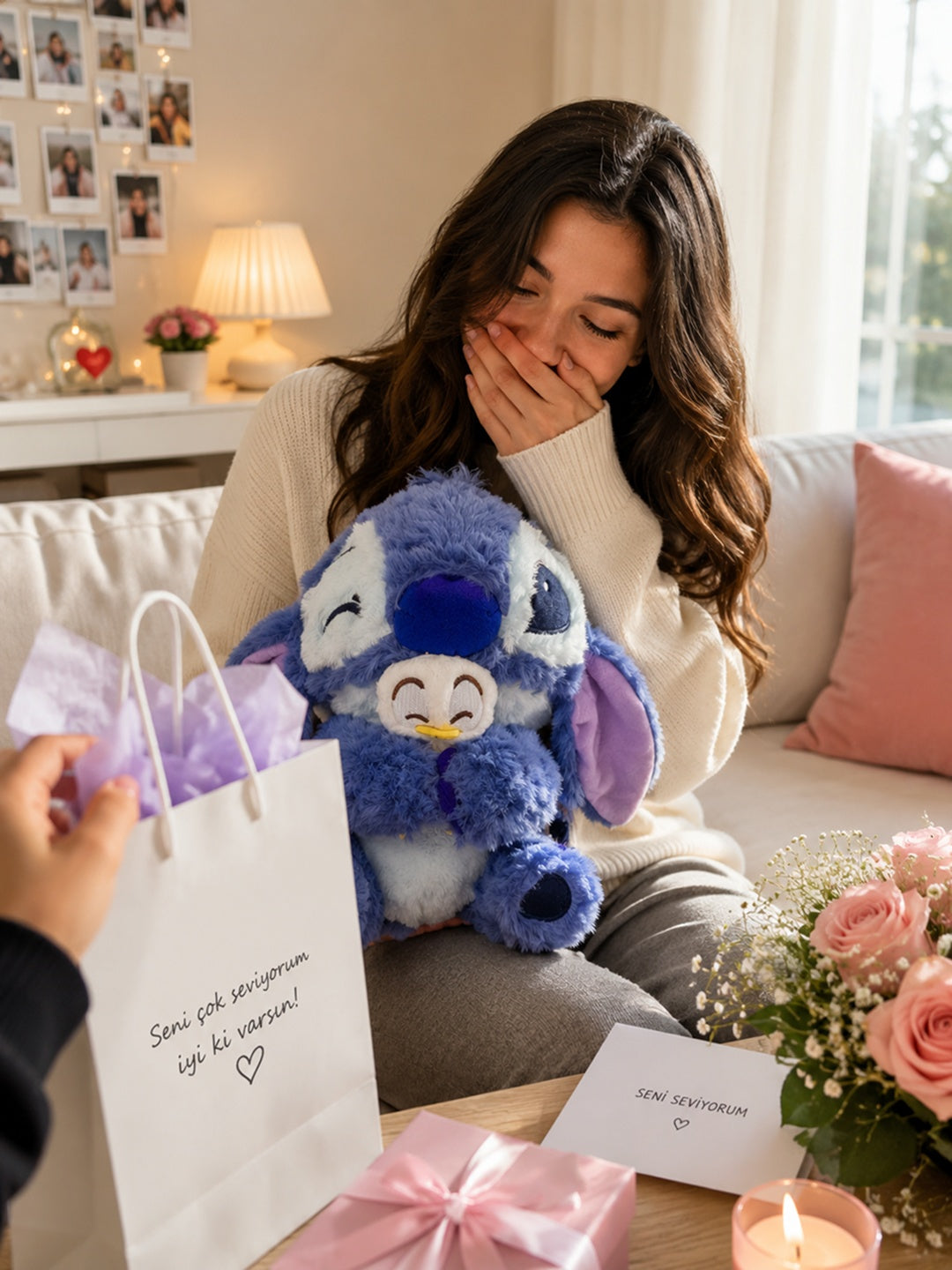 Yavrulu Stitch Peluş